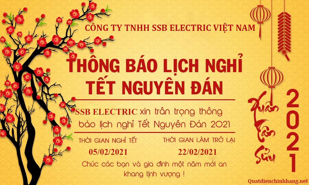 Lịch Nghỉ Tết Công Ty TNHH SSB ELECTRIC Việt Nam